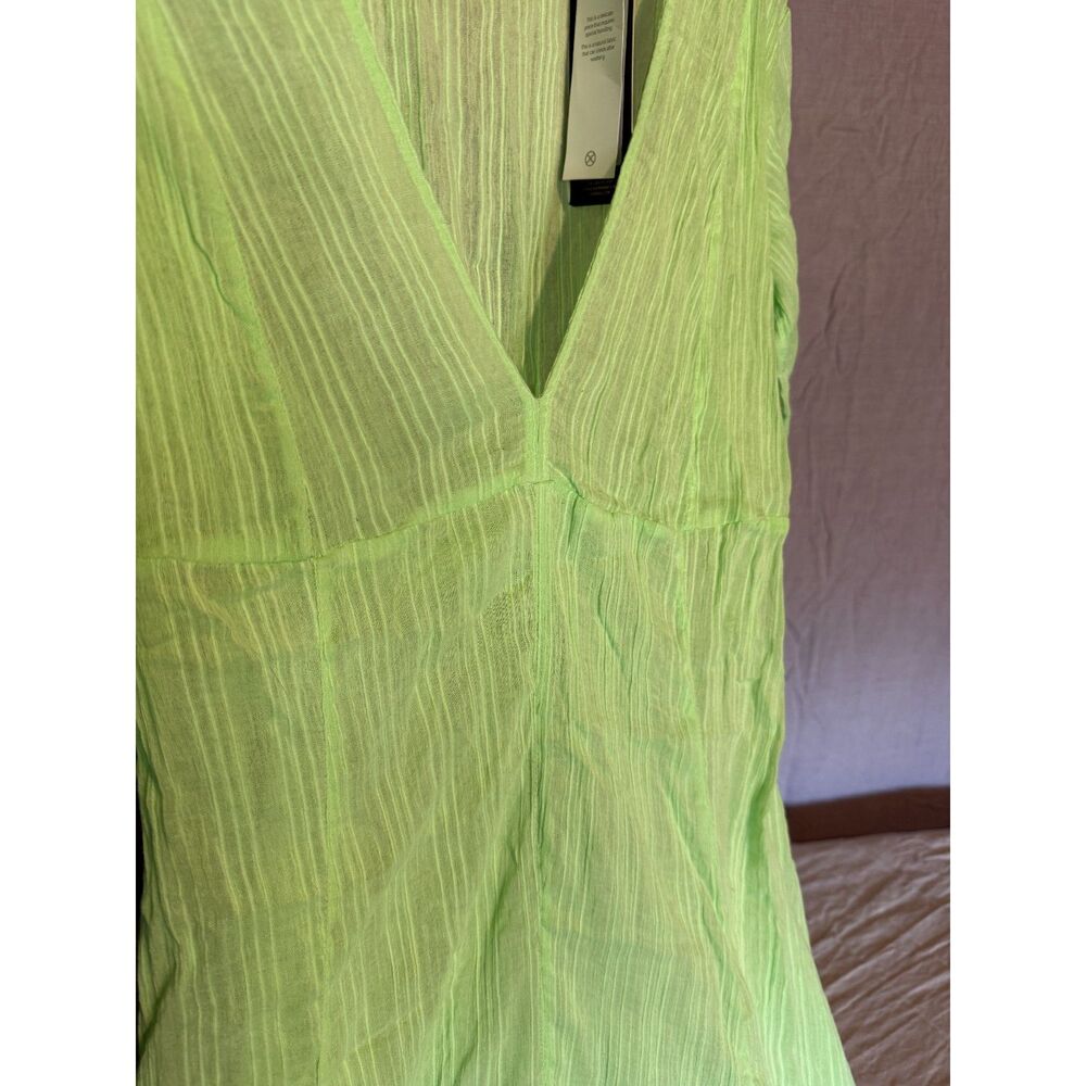 VIX Paul Ahermanny Long Malia Caftan NWT - Bright Green Cotton SM